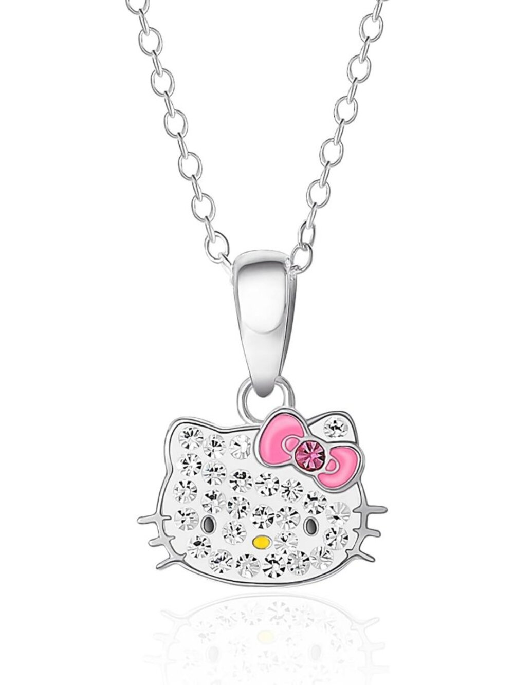Charming Sterling Silver 18" Necklace for Women - Cute Kitty Design, Perfect